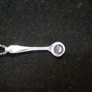 Sapphireskies Designs Sterling & Labradorite Repurposed Salt Spoon Necklace